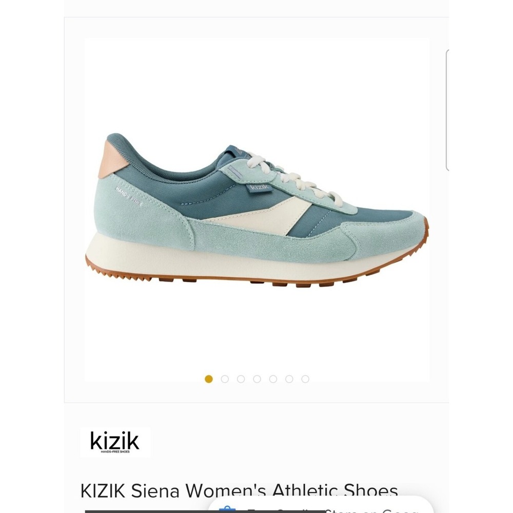 Kizik Siena Women's Athletic Sneakers in Teal and Mint